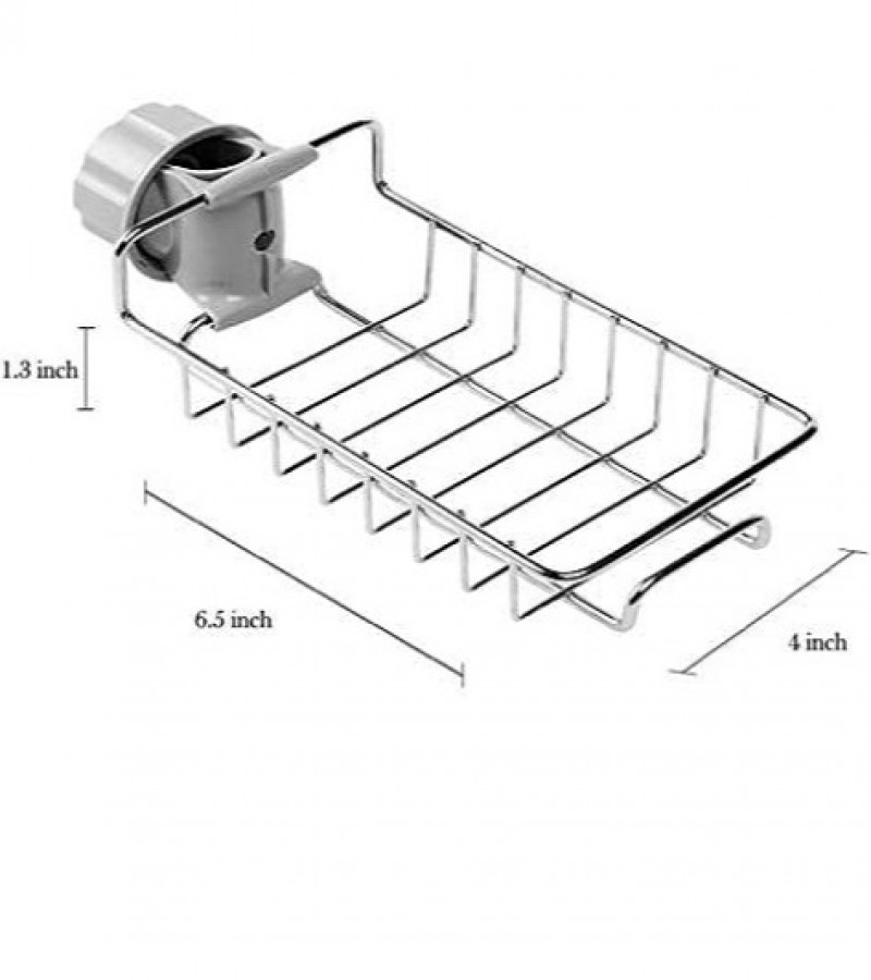 1 Layers Sink Caddy Stainless Steel Rust Free Sponge Dish Washing Liquid Faucet Tap Organizer