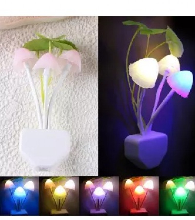 1Pcs Colorful Sensor LED Mushroom Night Light 4 Inch Color Change Automatically