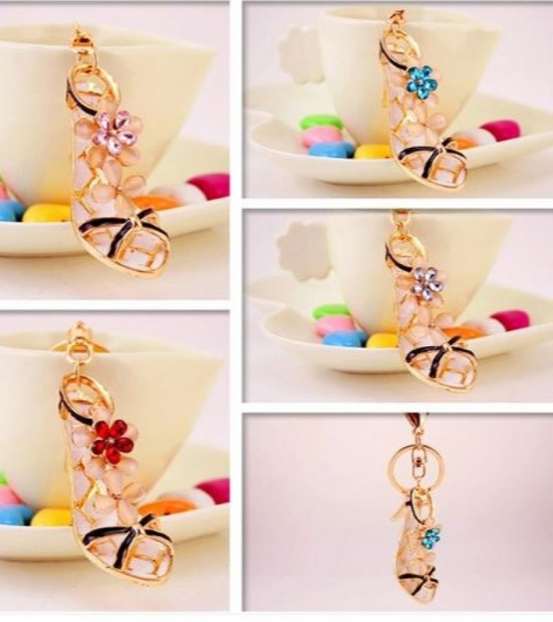 1Pcs Metal Zinc Alloy Keychains High Heel Shoe Sandals For Women Bag Car Key Rings Color Randomly