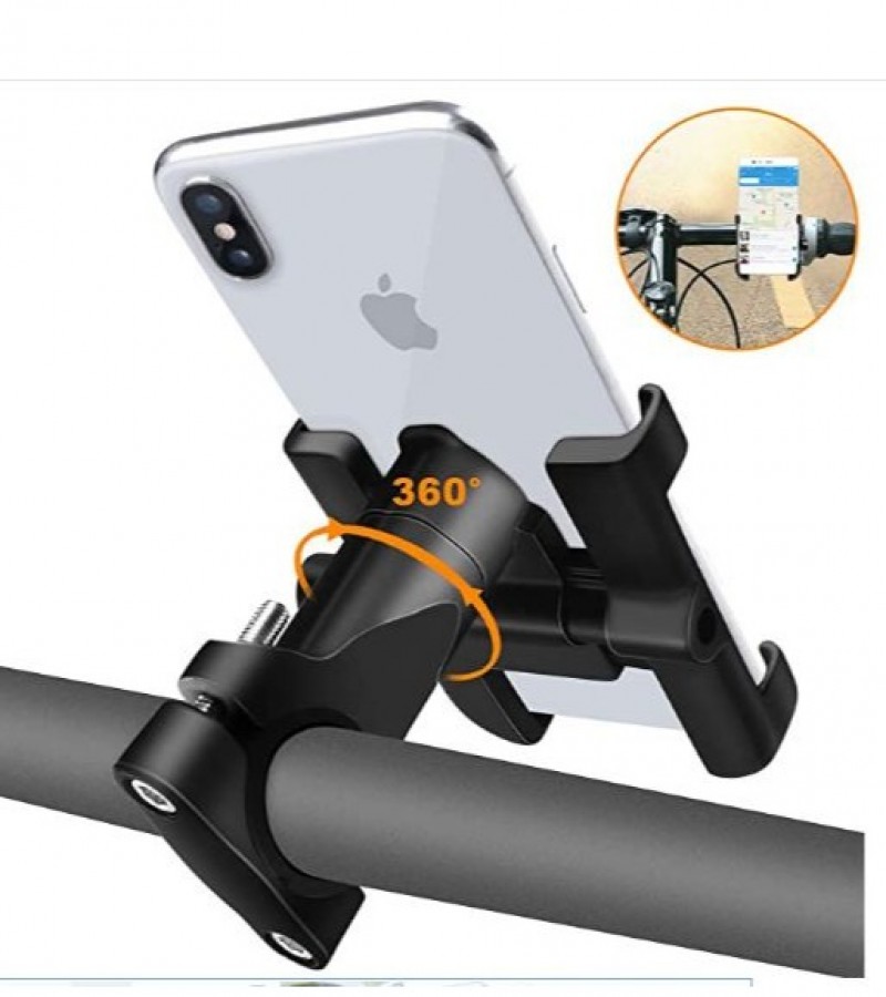 C1 Universal Metal Phone Mobile Holder Motorcycle Bike 360 Degree Rotation