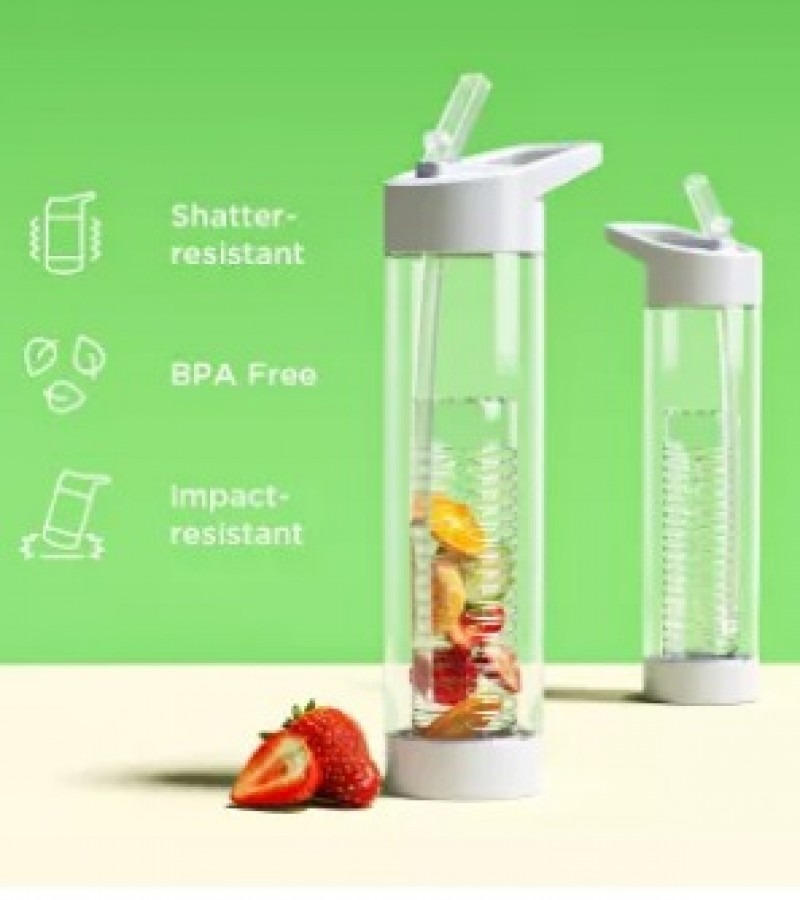 DETOX 750ml Plastic Clean Water Bottle Tritan Fruit Infuser Water Bottle for Island