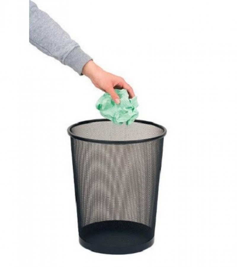 Metal Trash Can Round Dust Bin For Office Kitchen Room Waste Paper Basket Office and Home