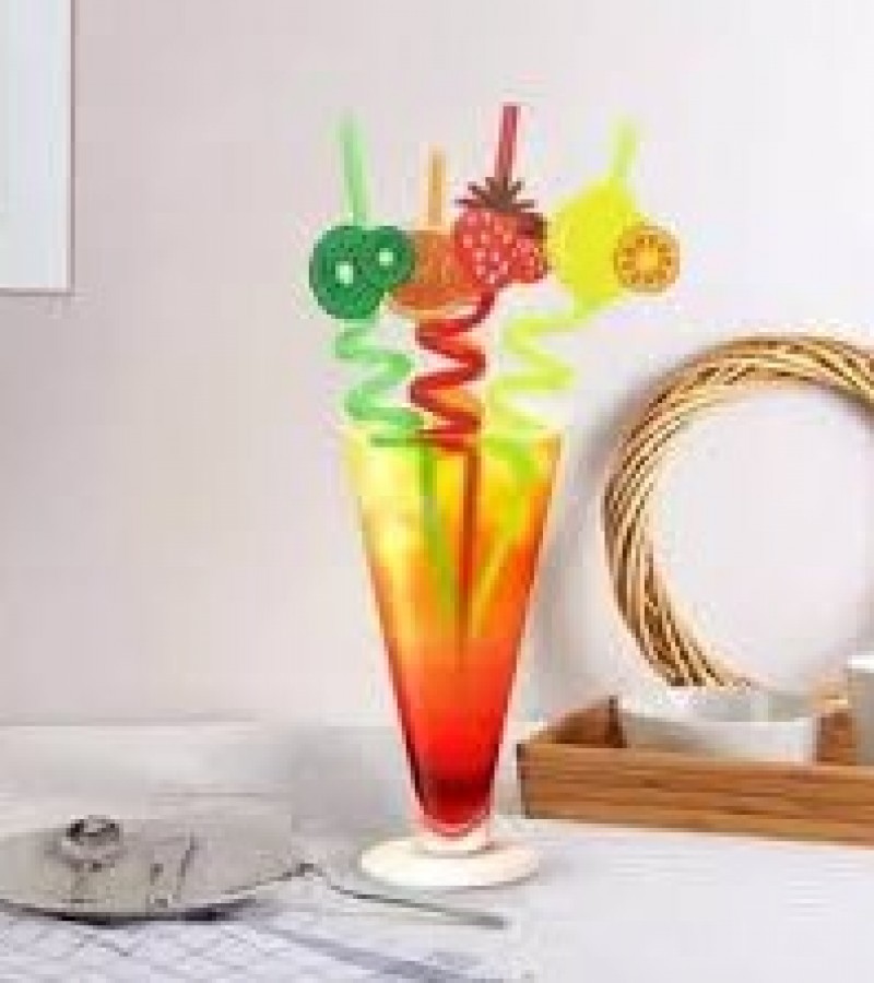 Pack Of 4 Reusable Fruit Straw - Multicolour