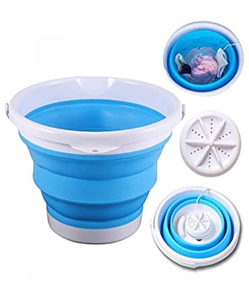 Portable Automatic Folding Mini Washing Machine Turbines Clothes Bucket USB Convenient Laundry