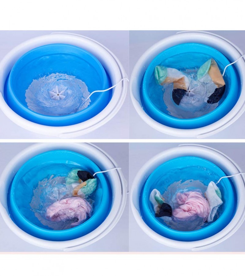 Portable Automatic Folding Mini Washing Machine Turbines Clothes Bucket USB Convenient Laundry