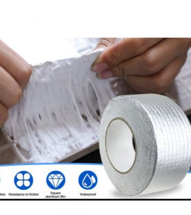 Self Adhesive Super Sticky Aluminum Foil Butyl Rubber Tape Size 50mm x 1.5 Meter