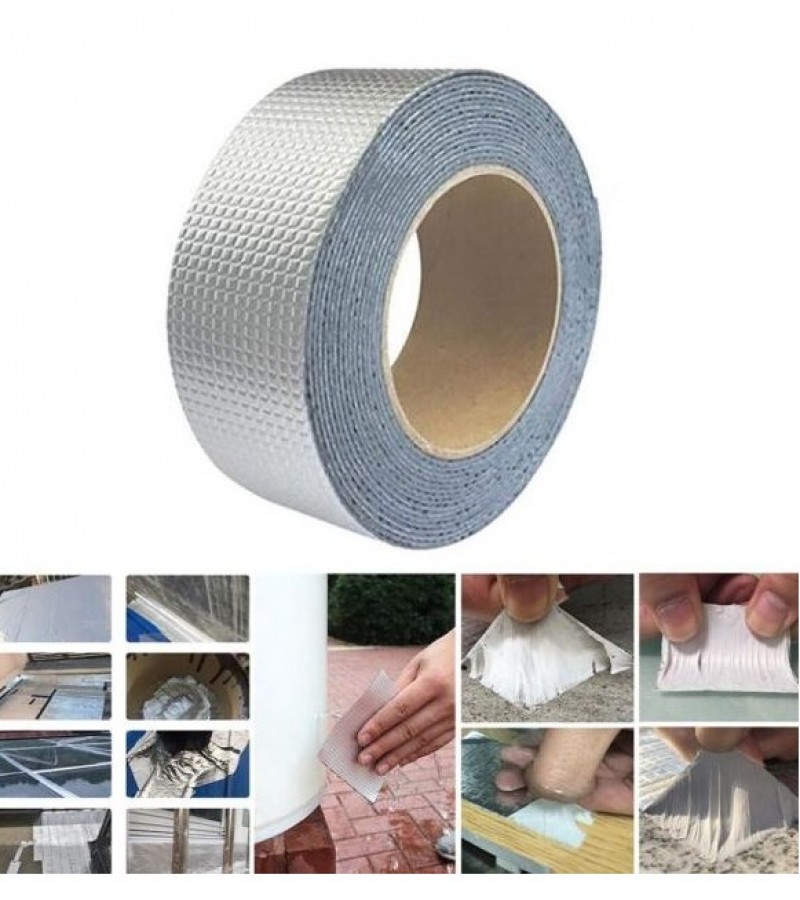 Self Adhesive Super Sticky Aluminum Foil Butyl Rubber Tape Size 50mm x 1.5 Meter