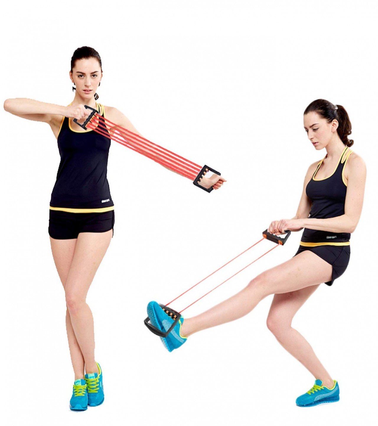 Silicone Chest Expander Adjustable Resistance Stretcher Bands 5 Tubes Hand Grip Tool for Gym